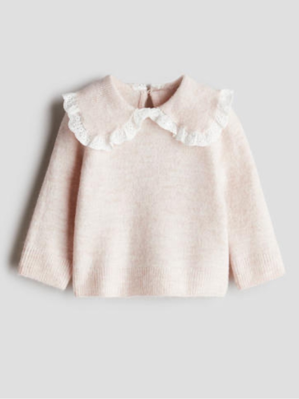 H&M Cream-Pink Sweater with Peter Pan Collar